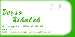 dezso mihalek business card
